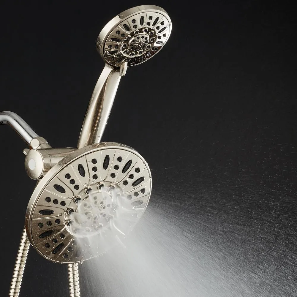 48-spray 7 in. Dual Shower Head and Handheld Shower Head with Body spray in Brushed Nickel, photo 6 of 7