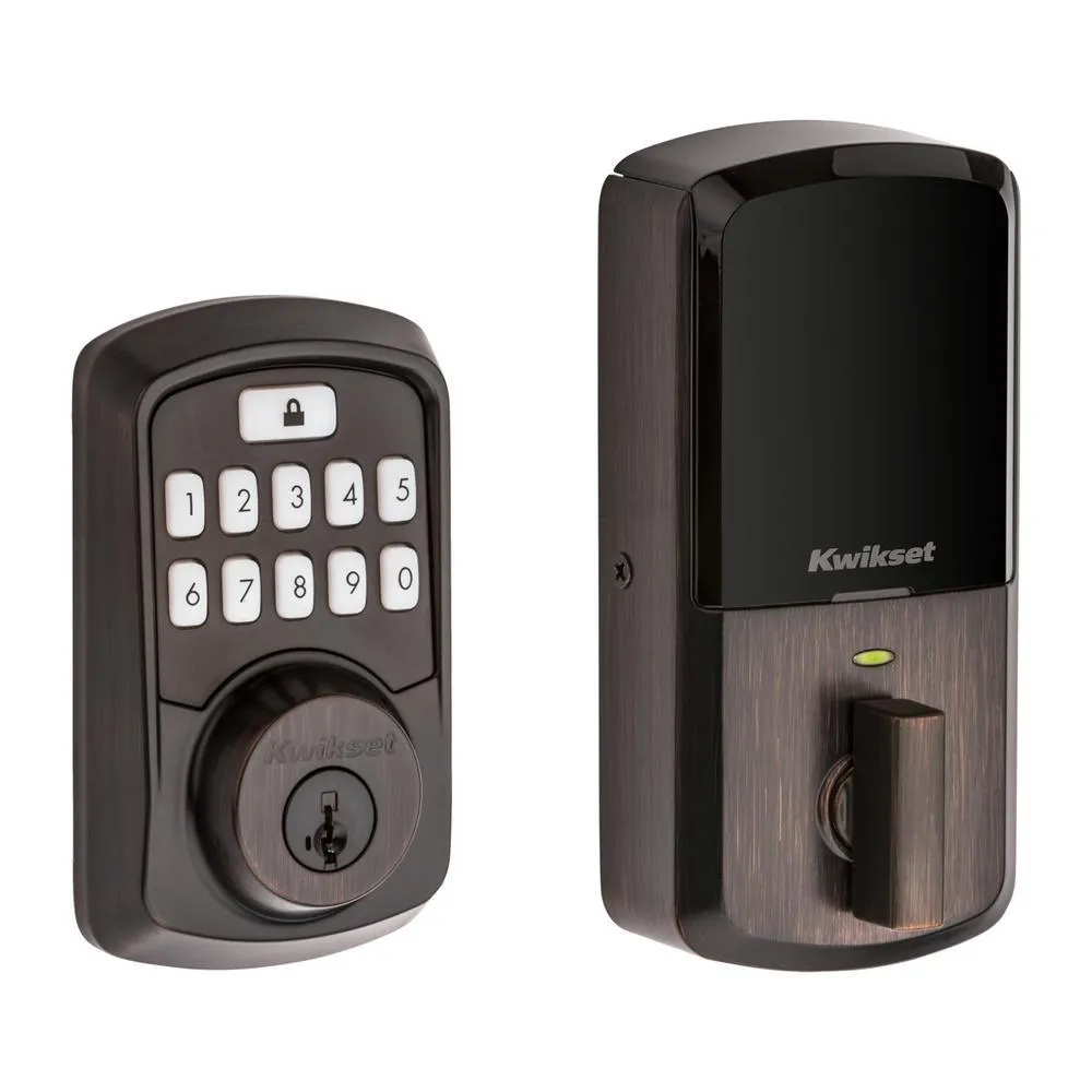 Kwikset Aura Satin Nickel Single Cylinder Electronic Bluetooth Keypad Smart Lock Deadbolt featuring SmartKey Security, photo 4 of 4