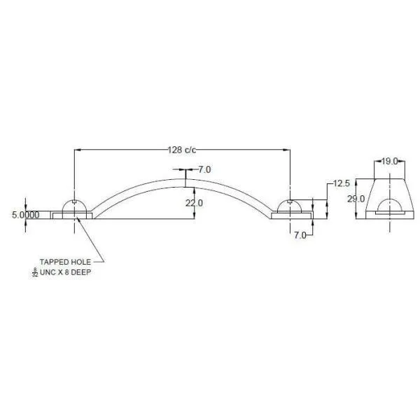 5-1/16 in. (128 mm) Center-to-Center Matte Black Forged Iron Traditional Barn Door Pull, photo 7 of 8