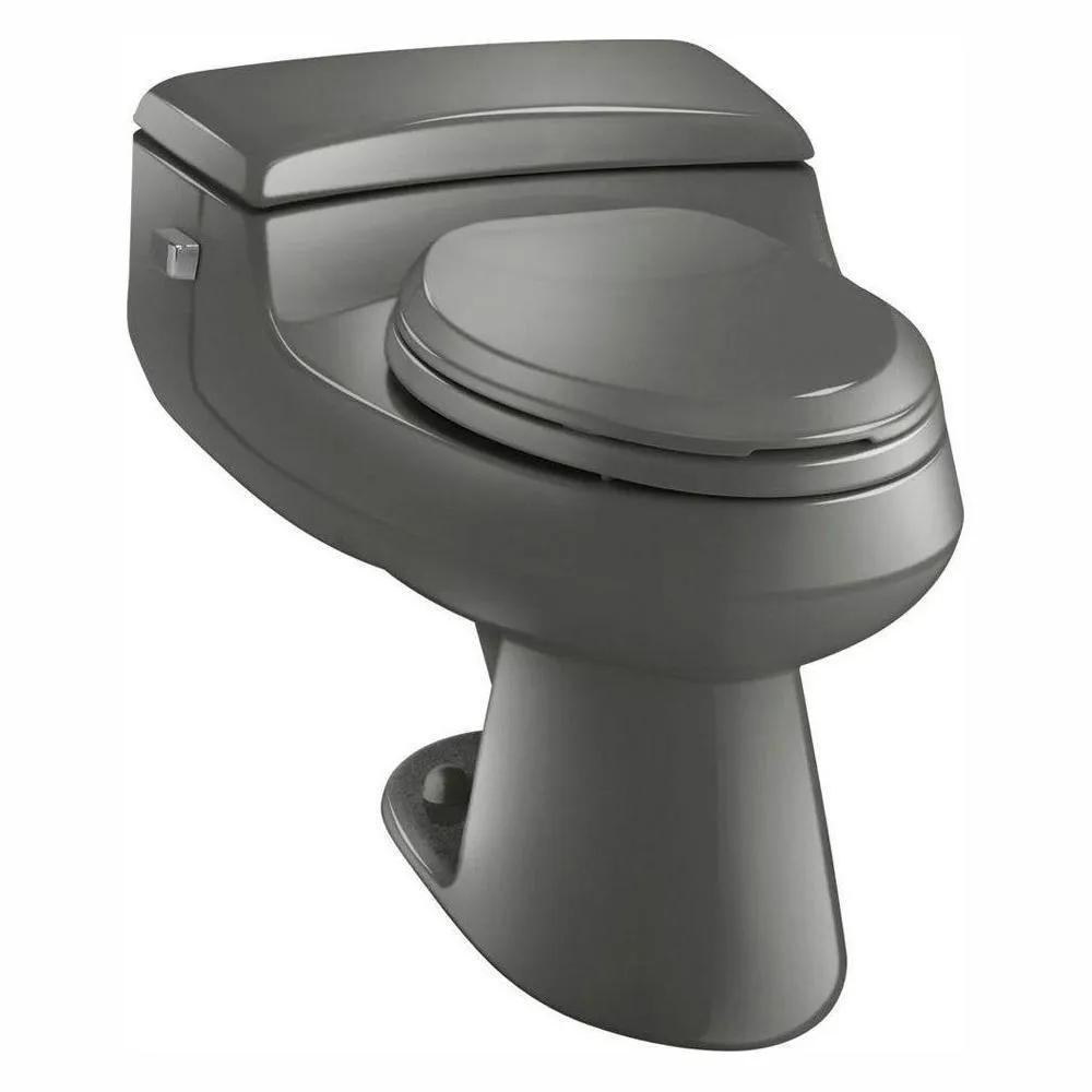 San Raphael Comfort Height 1-Piece 1 GPF Single Flush Elongated Toilet in Ice Grey, Seat Included, photo 6 of 10