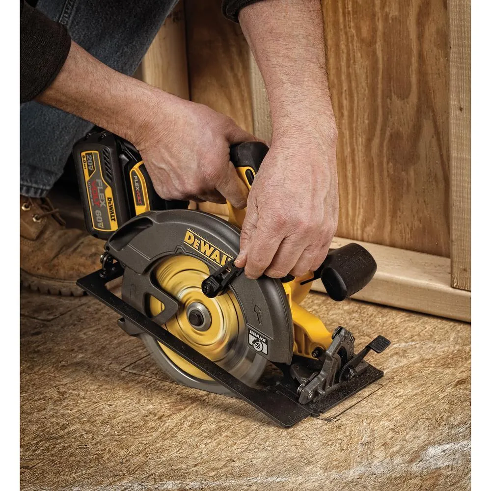 DEWALT FLEXVOLT 60-Volt MAX Lithium-Ion Cordless Brushless 7-1/4 in. Circular Saw with Battery and Bonus 1/2 in. Impact Wrench, photo 6 of 22