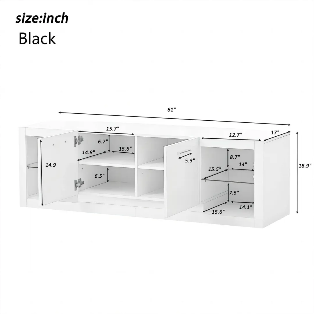 Yiekholo Modern/Contemporary Black Tv Cabinet (Accommodates TVs up to 70-in), photo 8 of 10