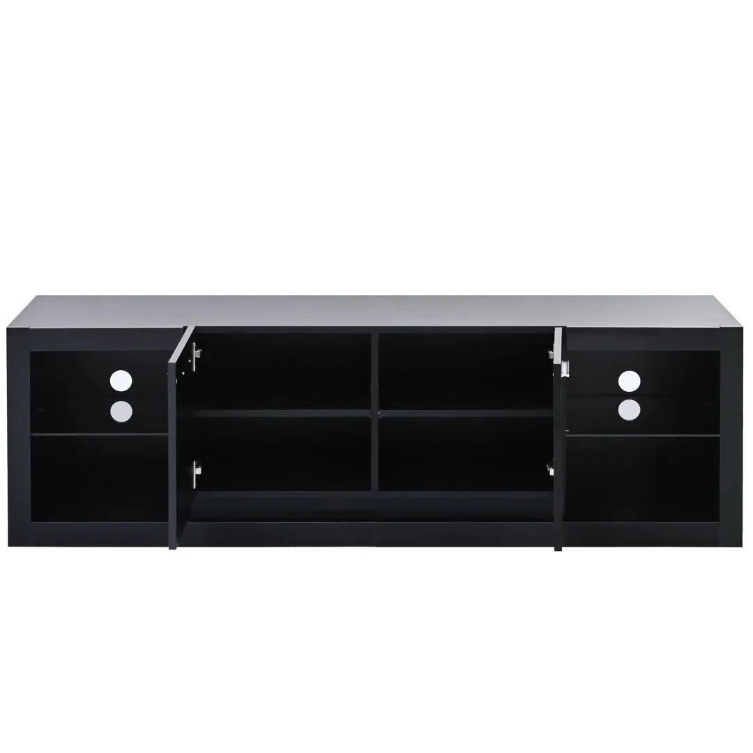 Yiekholo Modern/Contemporary Black Tv Cabinet (Accommodates TVs up to 70-in), photo 4 of 10