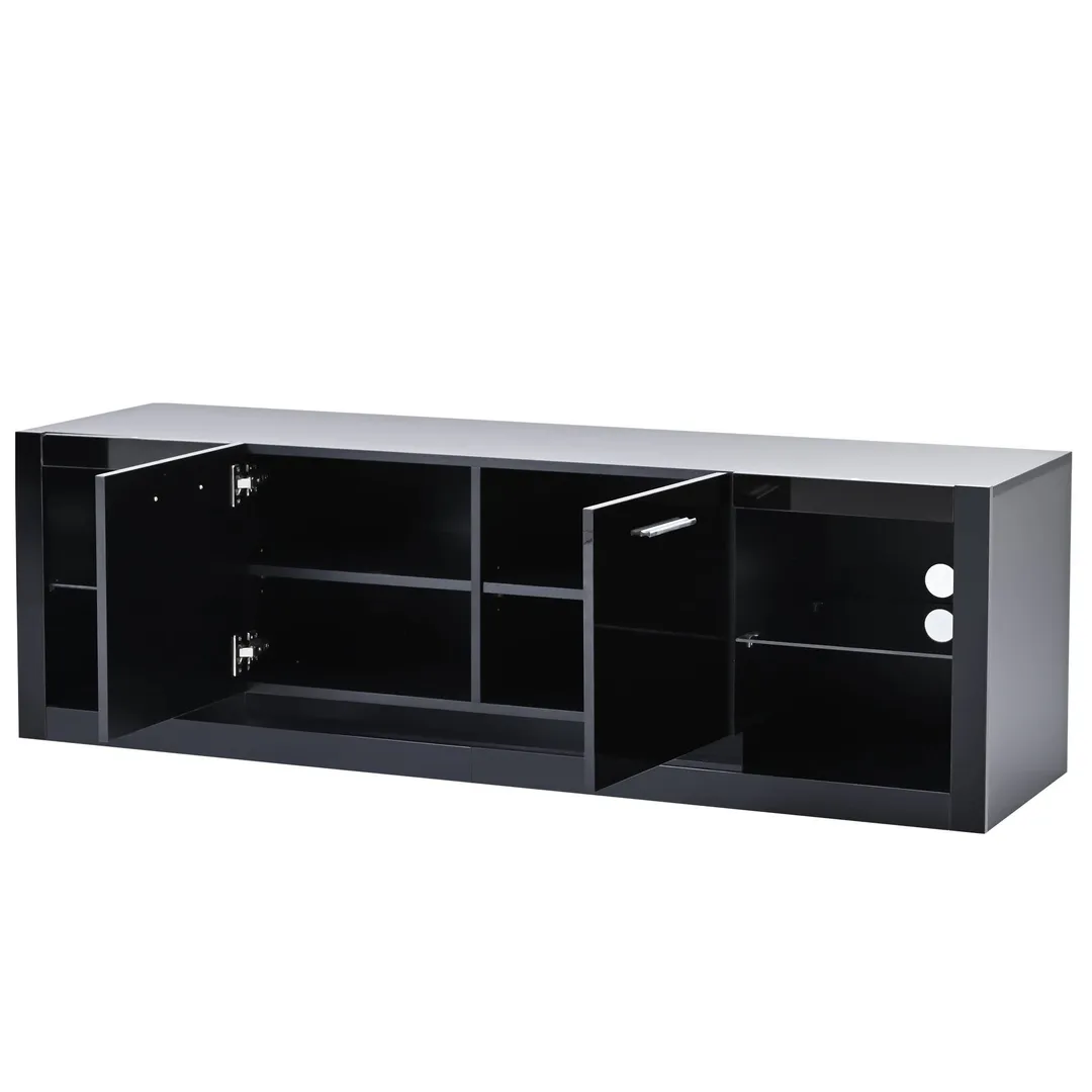 Yiekholo Modern/Contemporary Black Tv Cabinet (Accommodates TVs up to 70-in), photo 5 of 10