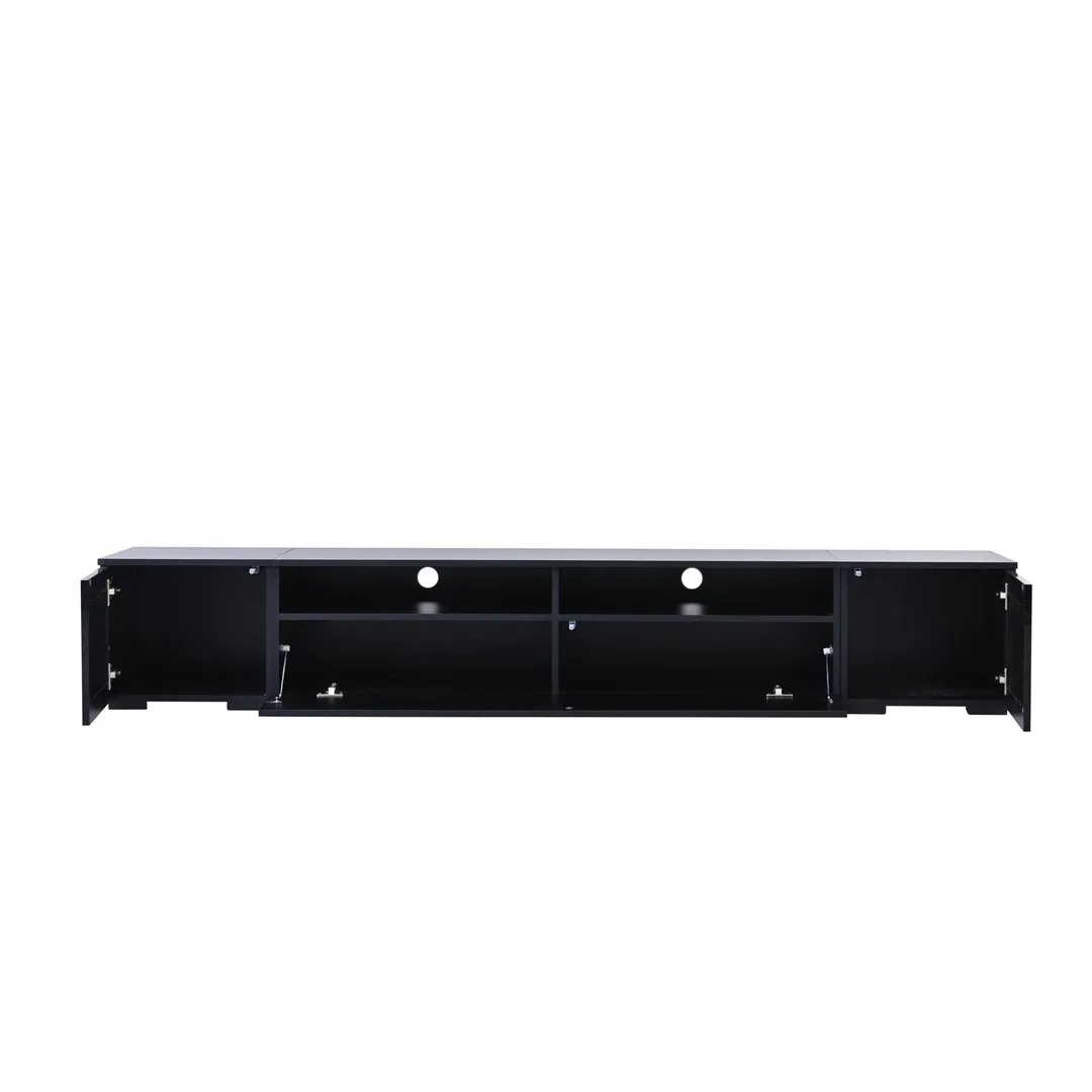 Yiekholo Modern/Contemporary Black Tv Cabinet (Accommodates TVs up to 80-in), photo 5 of 10