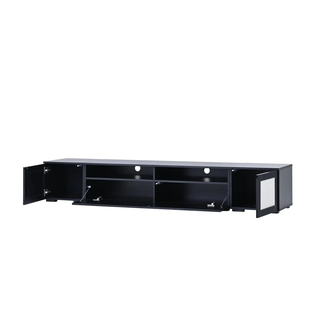 Yiekholo Modern/Contemporary Black Tv Cabinet (Accommodates TVs up to 80-in), photo 4 of 10