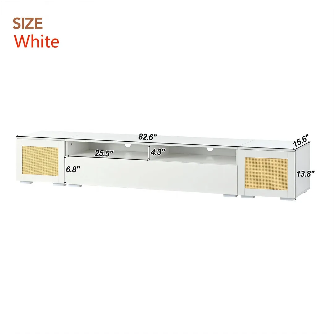 Yiekholo Modern/Contemporary White Tv Cabinet (Accommodates TVs up to 80-in), photo 8 of 10