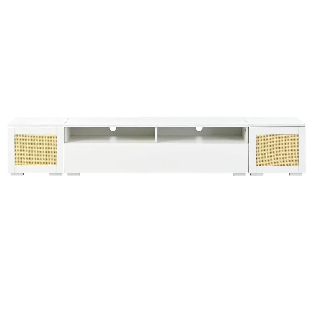 Yiekholo Modern/Contemporary White Tv Cabinet (Accommodates TVs up to 80-in), photo 6 of 10