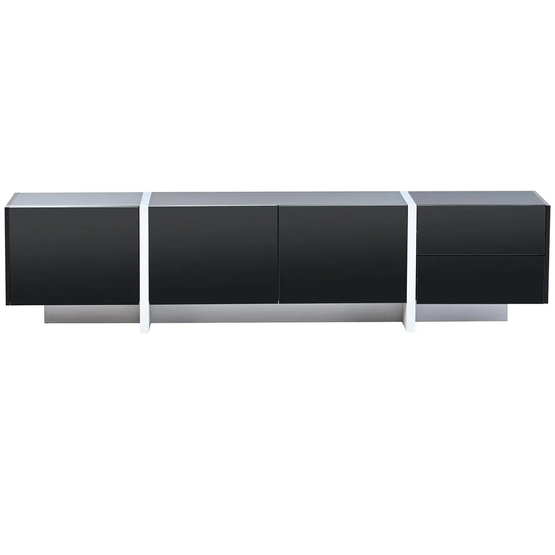 Yiekholo Modern/Contemporary Black Tv Cabinet (Accommodates TVs up to 80-in), photo 3 of 10