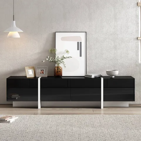 Modern/Contemporary Black Tv Cabinet (Accommodates TVs up to 80-in)