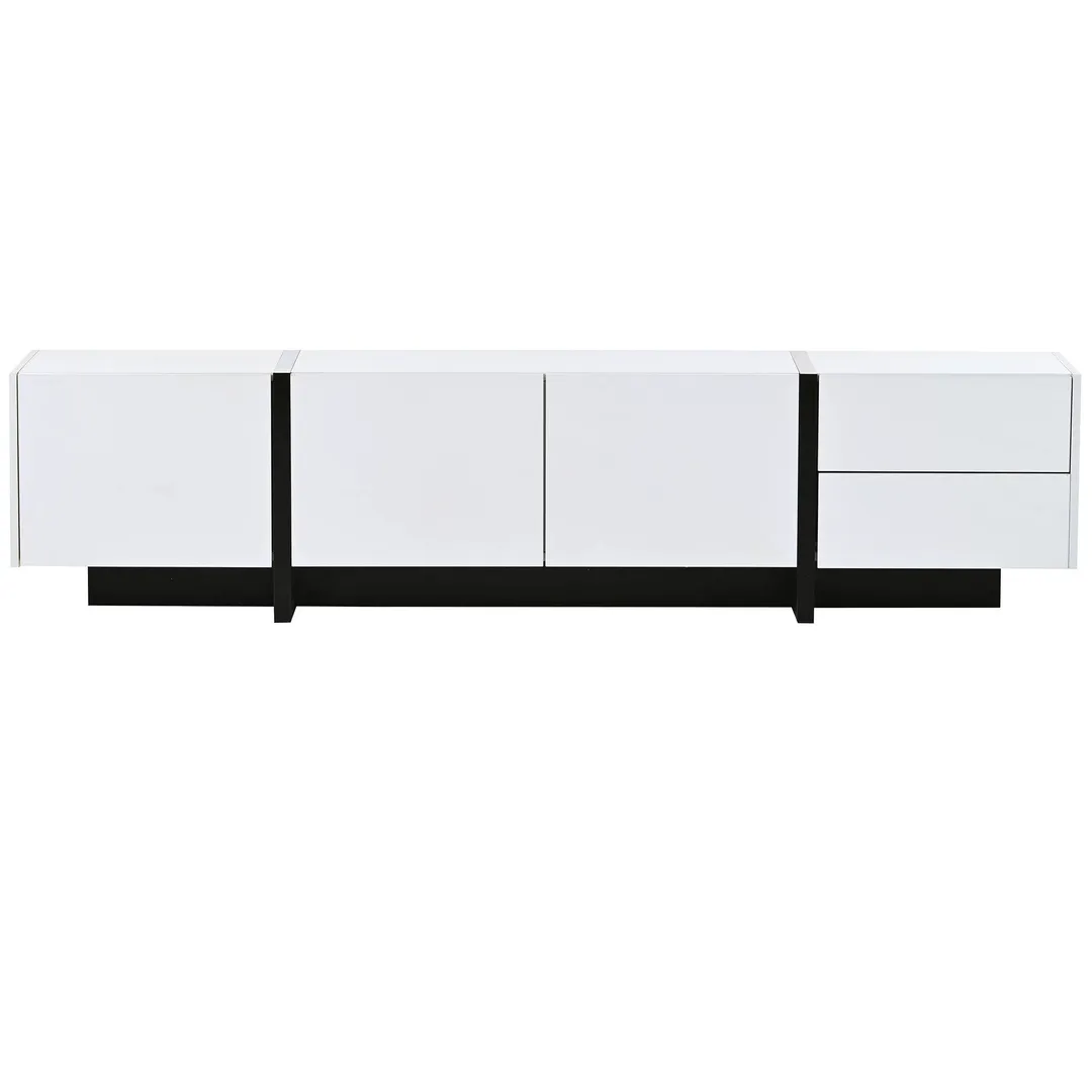 Yiekholo Modern/Contemporary White Tv Cabinet (Accommodates TVs up to 80-in), photo 3 of 10