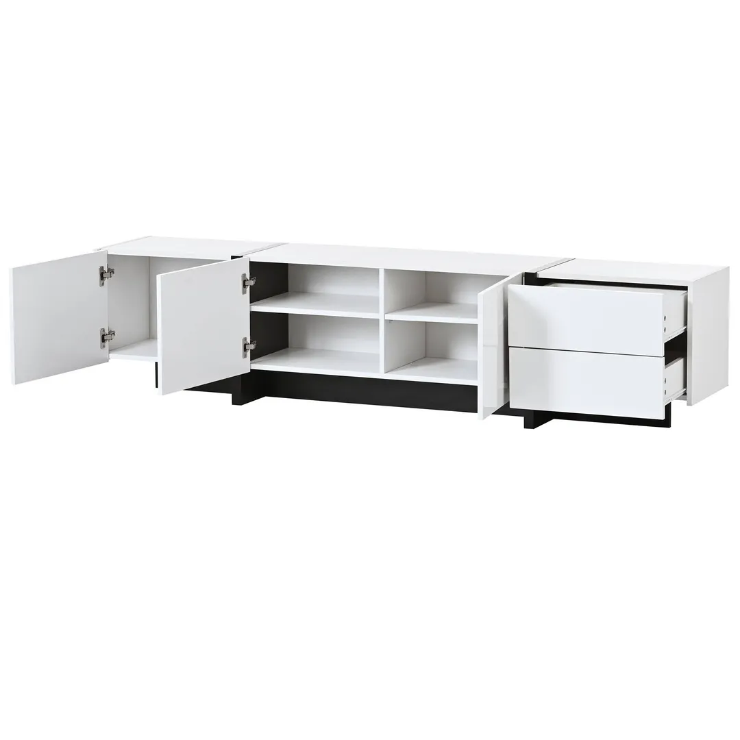 Yiekholo Modern/Contemporary White Tv Cabinet (Accommodates TVs up to 80-in), photo 4 of 10