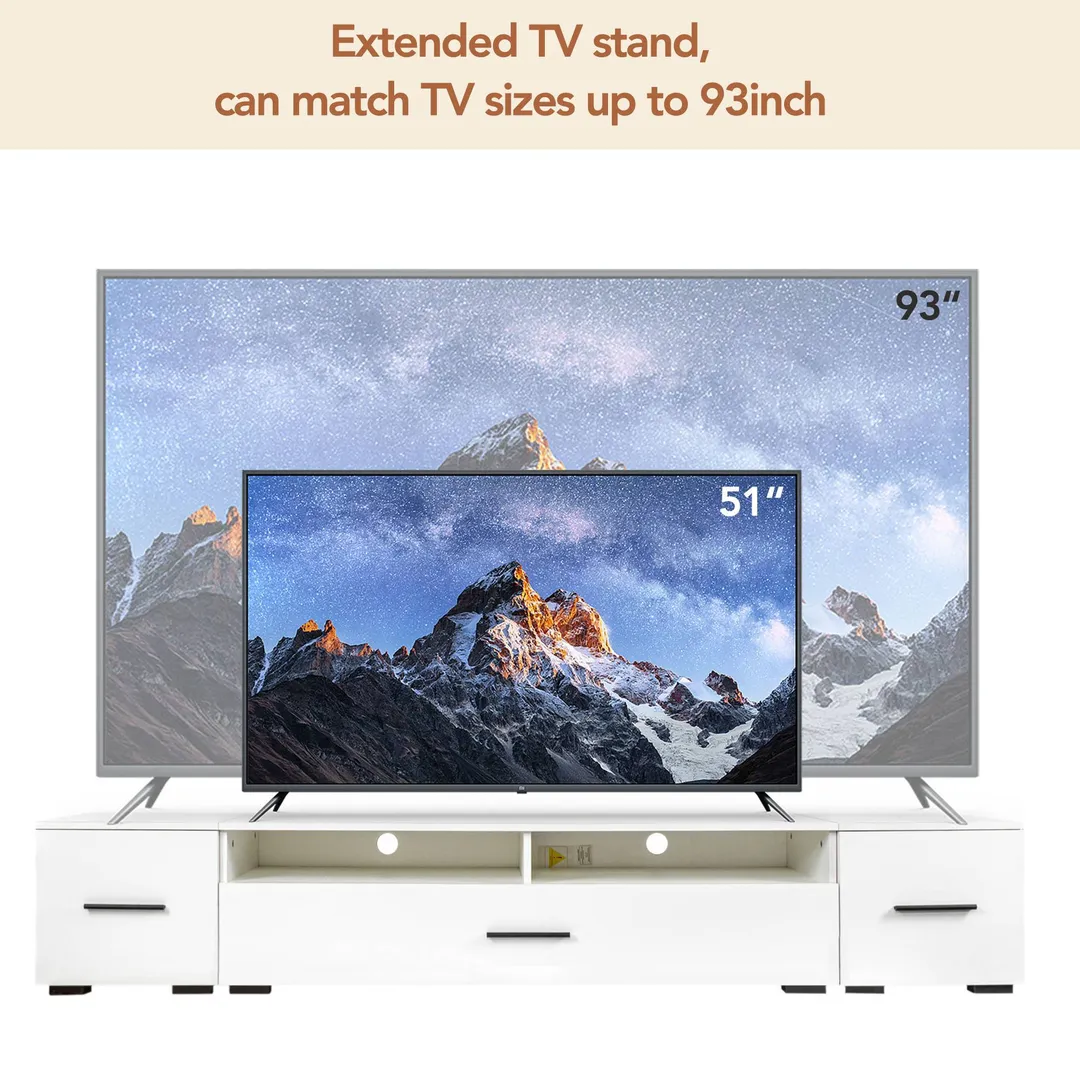 Yiekholo Modern/Contemporary White Tv Cabinet (Accommodates TVs up to 80-in), photo 3 of 10