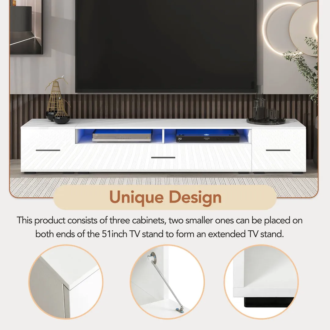 Yiekholo Modern/Contemporary White Tv Cabinet (Accommodates TVs up to 80-in), photo 7 of 10