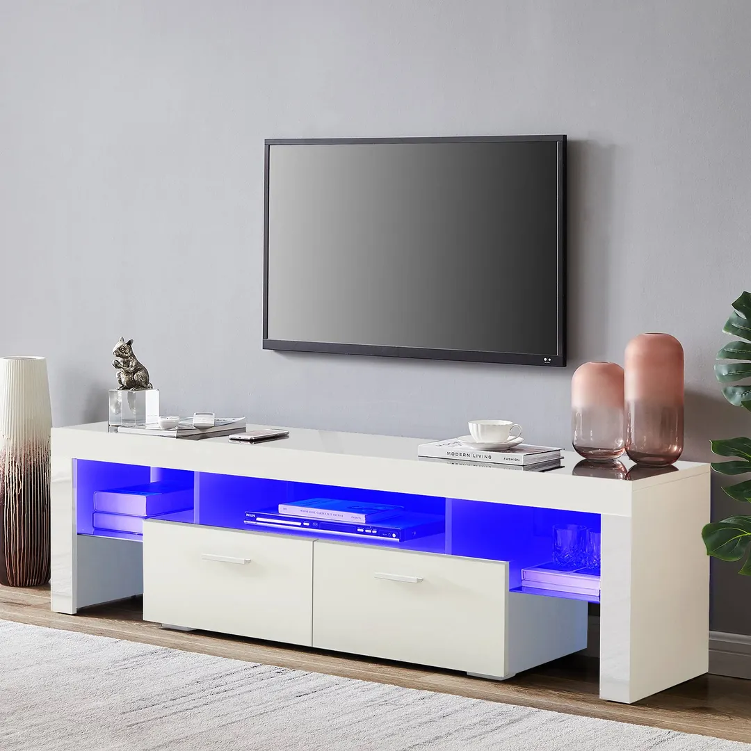 Yiekholo Modern/Contemporary White Tv Cabinet (Accommodates TVs up to 65-in), photo 2 of 10