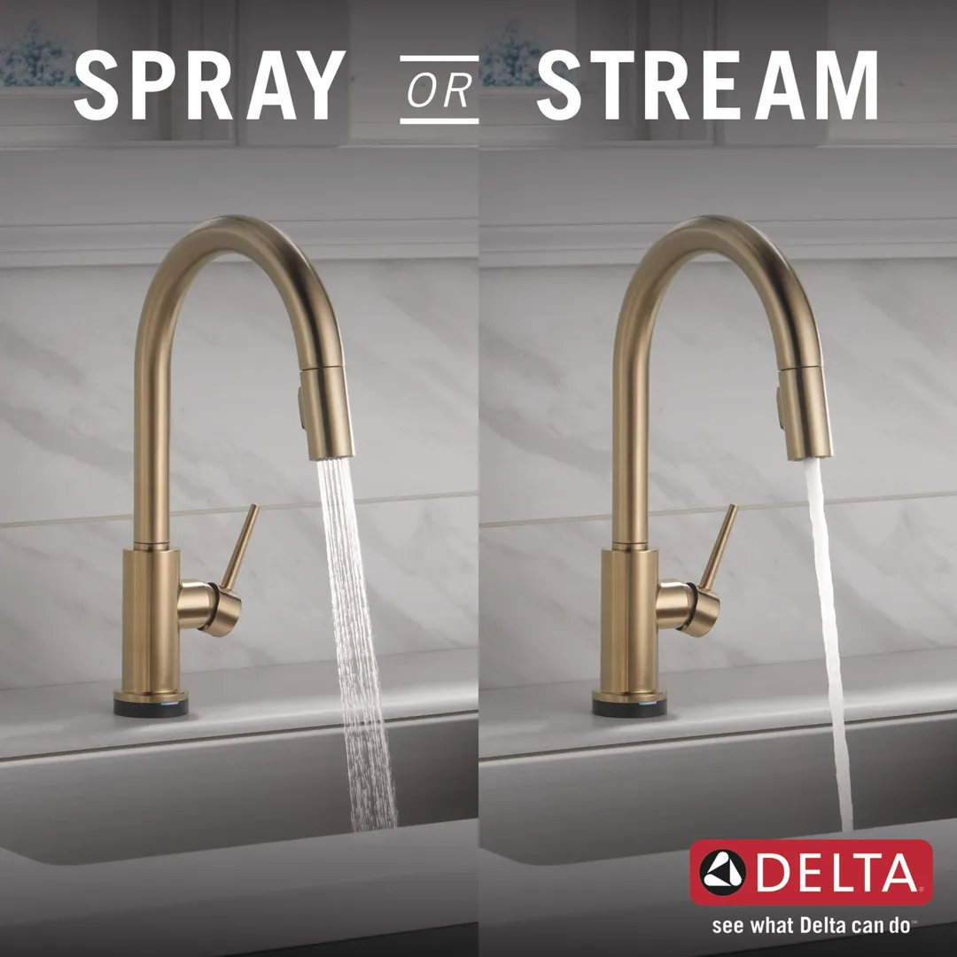Delta Trinsic Touch2O Champagne Bronze 1-Handle Deck-Mount Pull-Down Touch Kitchen Faucet, photo 8 of 8