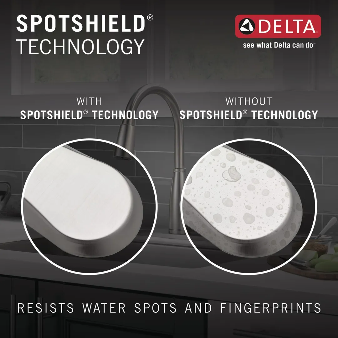 Delta Sandover SpotShield Brushed Nickel 1-Handle Bathtub and Shower Faucet with Valve, 6-in Showerhead, photo 7 of 8
