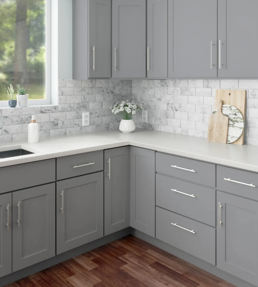 RELIABILT Overlake 24-in W x 34.5-in H x 24-in D Gray 3-Drawers Base Ready To Assemble Plywood Cabinet (Flat Panel Style), photo 7 of 20