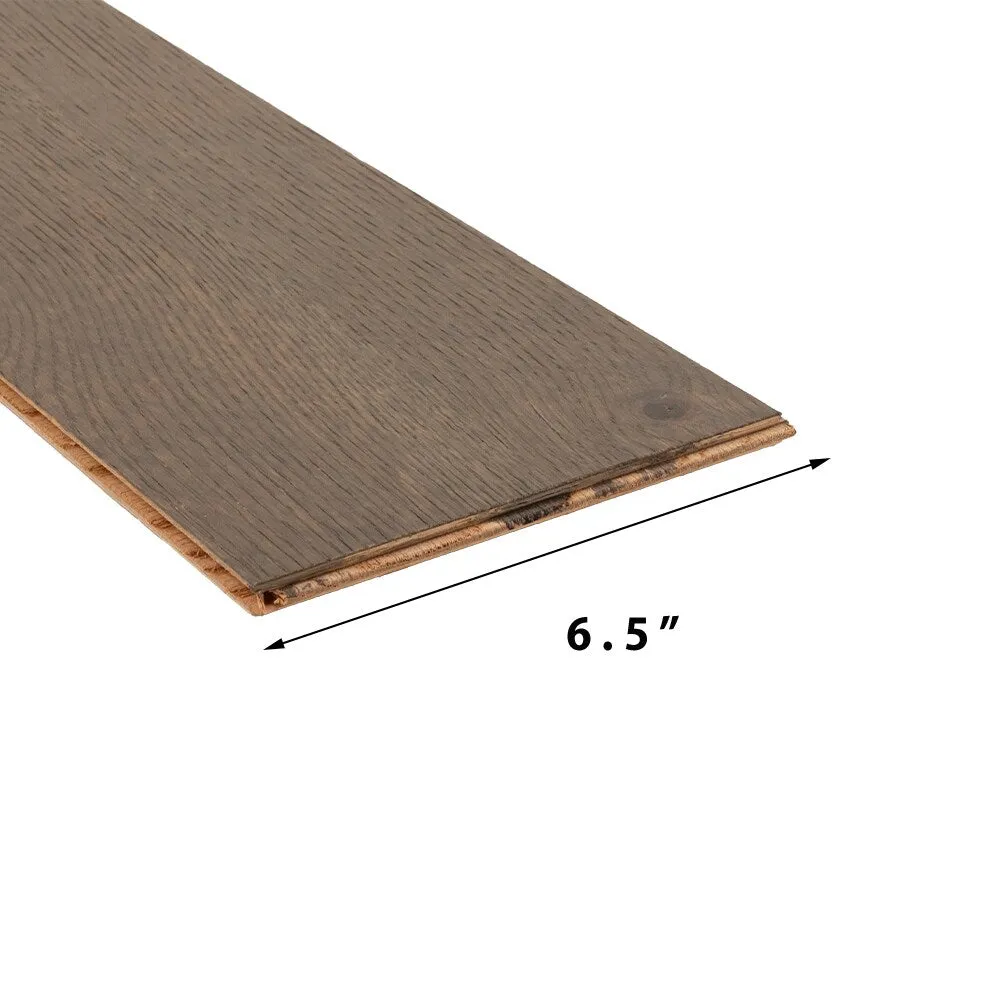 allen + roth Cityscape White oak 7/16-in T x 6-1/2-in W Wirebrushed Engineered Hardwood Flooring ( 24.5-sq ft / Carton ), photo 7 of 9