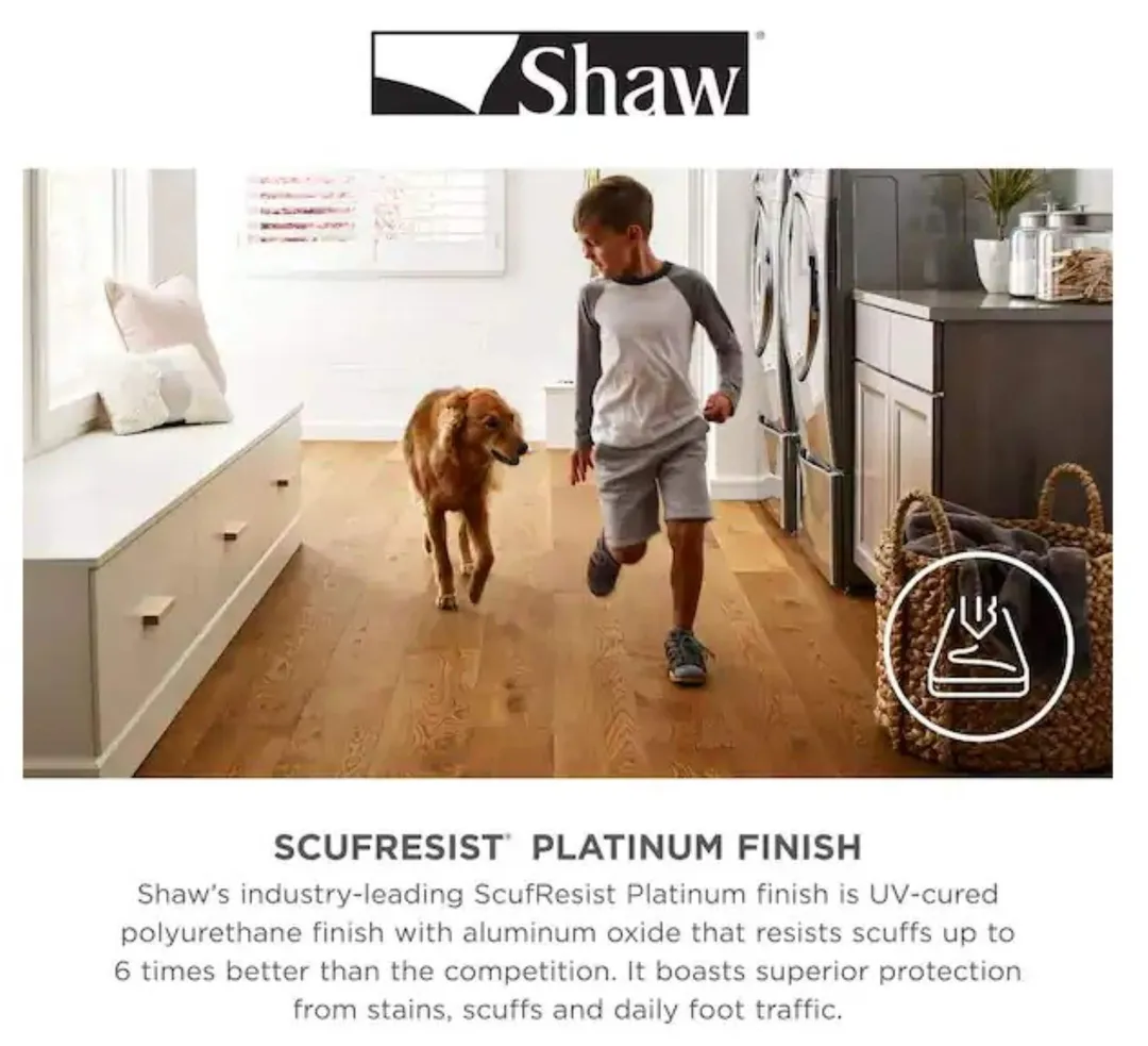 Shaw Farmhouse Sumac Hickory 3/8-in T x 5-in W Wirebrushed Engineered Hardwood Flooring ( 23.66-sq ft / Carton ), photo 7 of 9