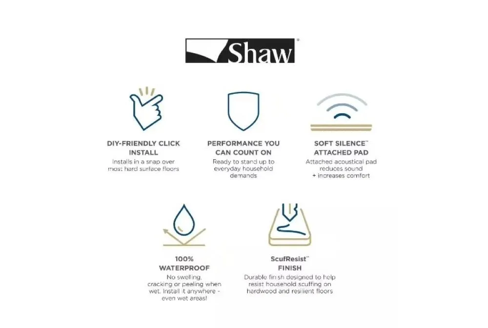 Shaw Newcastle Midsummer Oak Brown 12-mil x 7-in W x 48-in L Waterproof Interlocking Luxury Vinyl Plank Flooring (18.67-sq ft/ Carton), photo 6 of 6