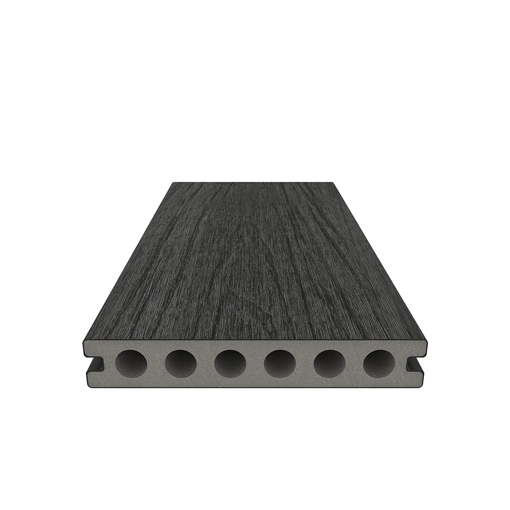 NewTechWood Voyager Hollow Board 1-in x 6-in x 8-ft Hawaiian Charcoal Grooved Composite Deck Board (49-Pack), photo 2 of 7
