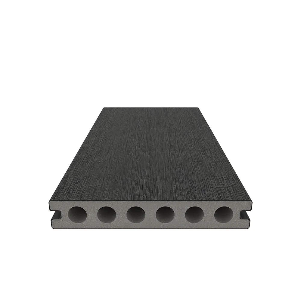 NewTechWood Voyager Hollow Board 1-in x 6-in x 8-ft Hawaiian Charcoal Grooved Composite Deck Board (49-Pack), photo 3 of 7