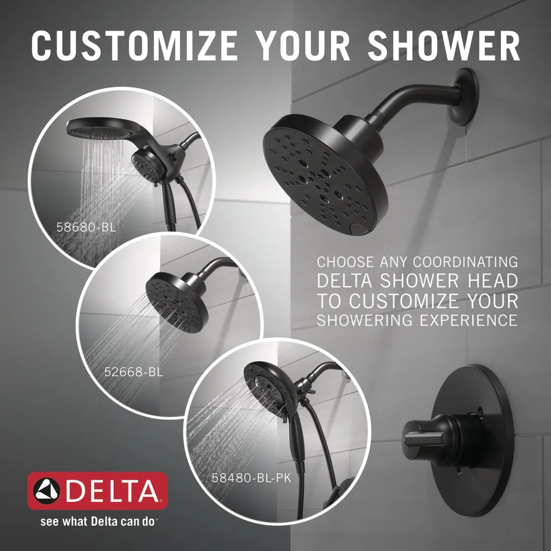 Delta Trinsic Monitor 14 Series Tub and Shower Trim – Less Shower Head, Matte Black, photo 4 of 8