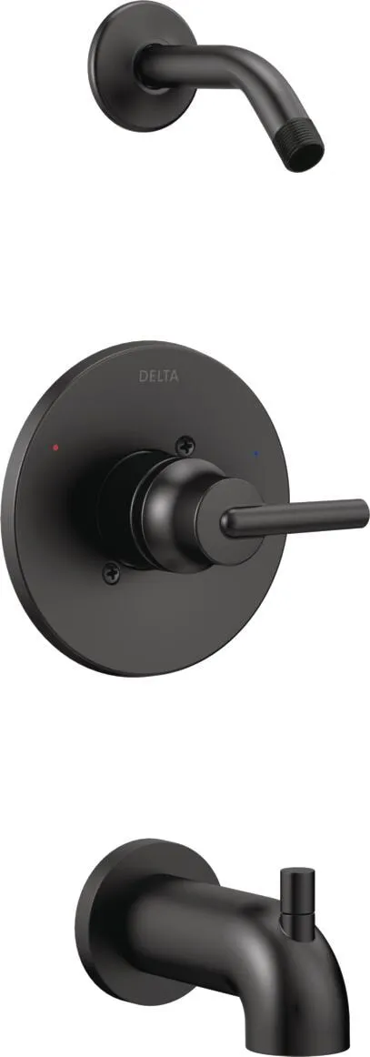 Delta Trinsic Monitor 14 Series Tub and Shower Trim – Less Shower Head, Matte Black, photo 2 of 8