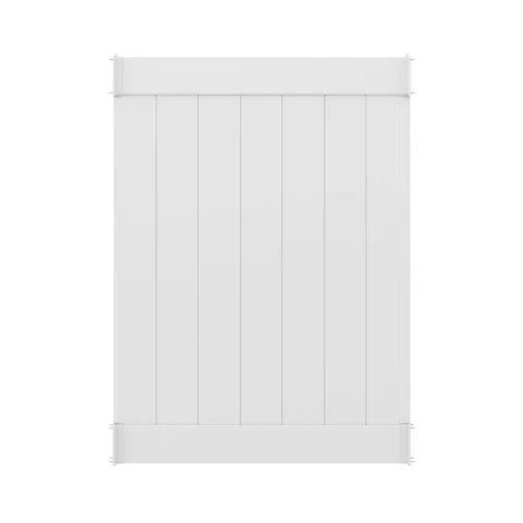 5-ft White Vinyl Privacy Fence Panel