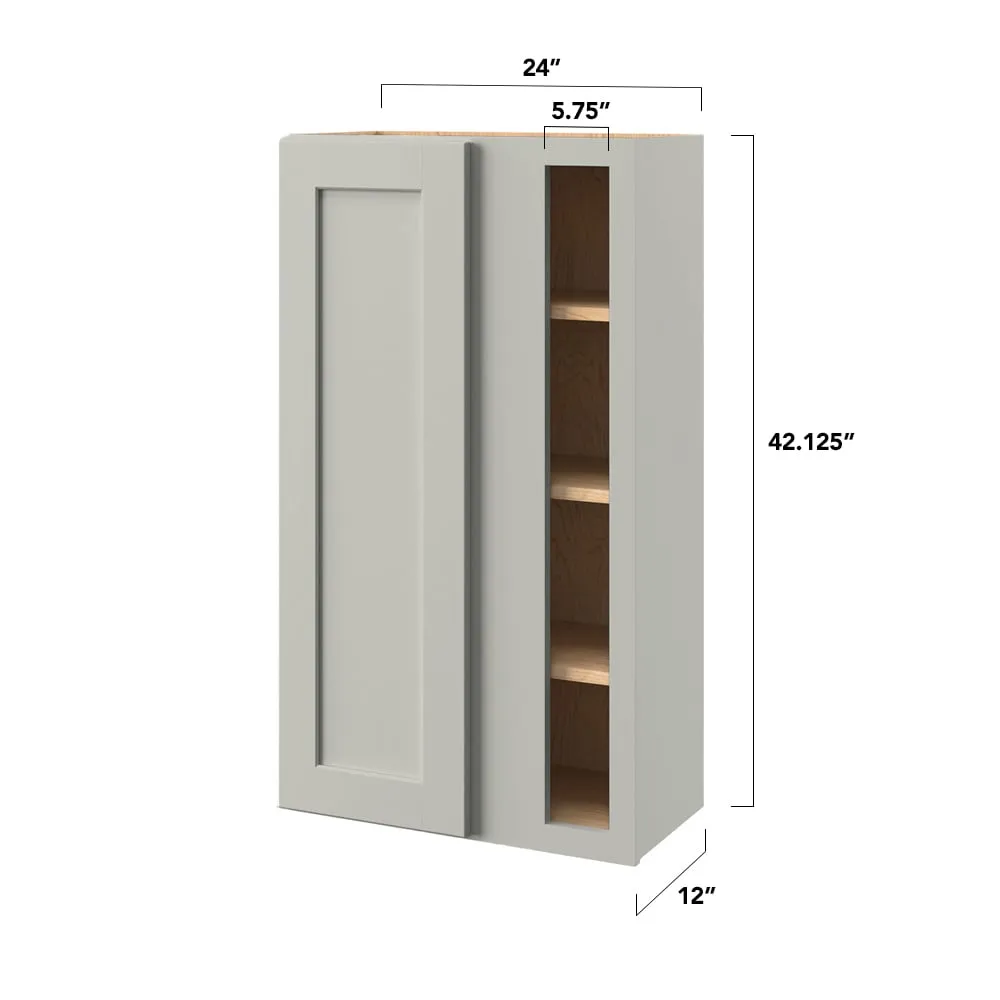 allen + roth Stonewall 24-in W x 42.125-in H x 12-in D Stone Blind Corner Wall Fully Assembled Cabinet (Flat Panel Shaker Style), photo 10 of 10