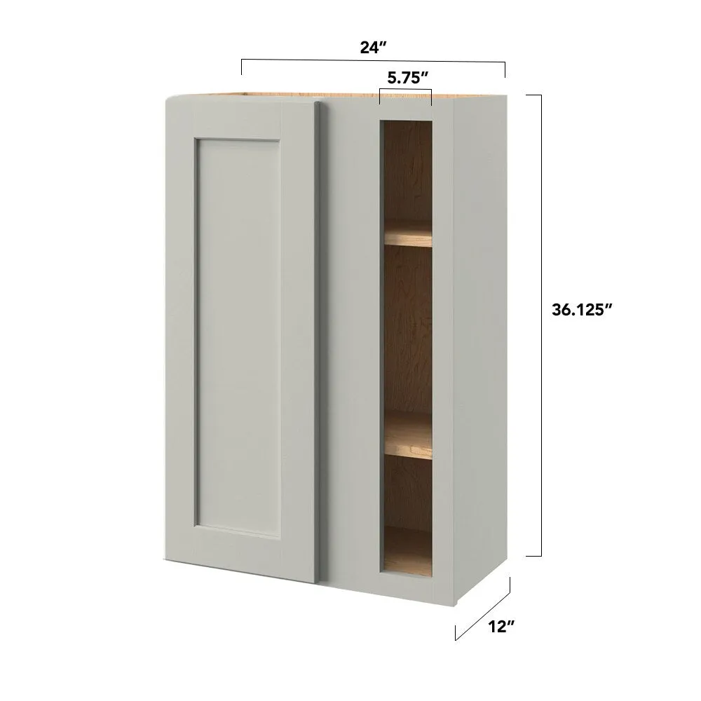 allen + roth Stonewall 24-in W x 36.125-in H x 12-in D Stone Blind Corner Wall Fully Assembled Cabinet (Flat Panel Shaker Style), photo 10 of 10