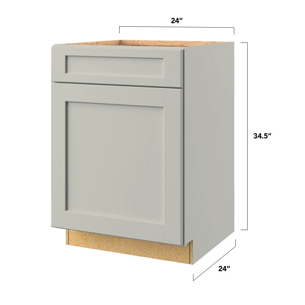 allen + roth Stonewall 24-in W x 34.5-in H x 24-in D Stone 1-Drawer Base Fully Assembled Cabinet (Flat Panel Shaker Style), photo 11 of 11