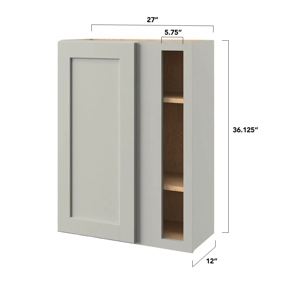 allen + roth Stonewall 27-in W x 36.125-in H x 12-in D Stone Blind Corner Wall Fully Assembled Cabinet (Flat Panel Shaker Style), photo 8 of 8