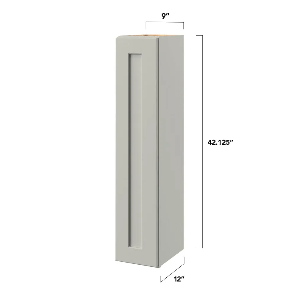 allen + roth Stonewall 9-in W x 42.125-in H x 12-in D Stone Wall Fully Assembled Cabinet (Flat Panel Shaker Door Style), photo 10 of 10