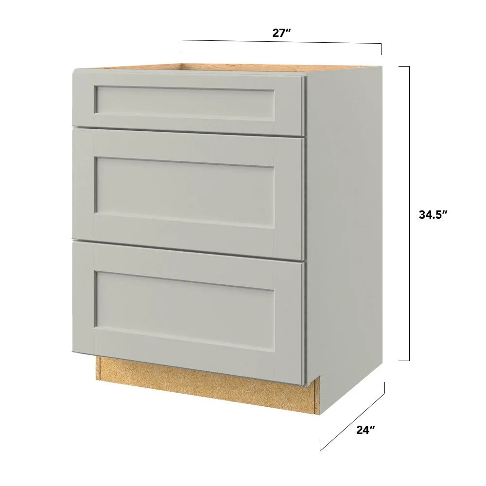 allen + roth Stonewall 27-in W x 34.5-in H x 24-in D Stone 3-Drawer Base Fully Assembled Cabinet (Flat Panel Style), photo 8 of 8