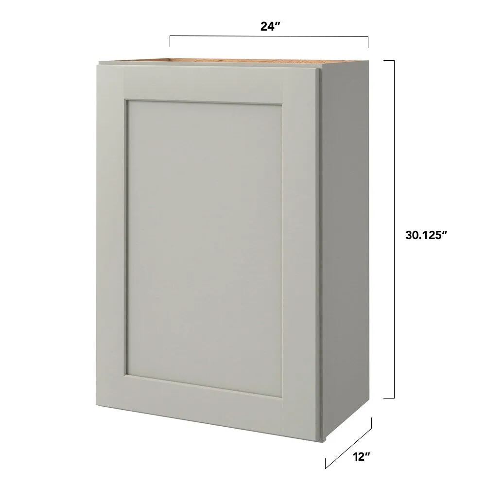 allen + roth Stonewall 24-in W x 30-in H x 12-in D Stone Wall Fully Assembled Cabinet (Flat Panel Shaker Door Style), photo 8 of 8
