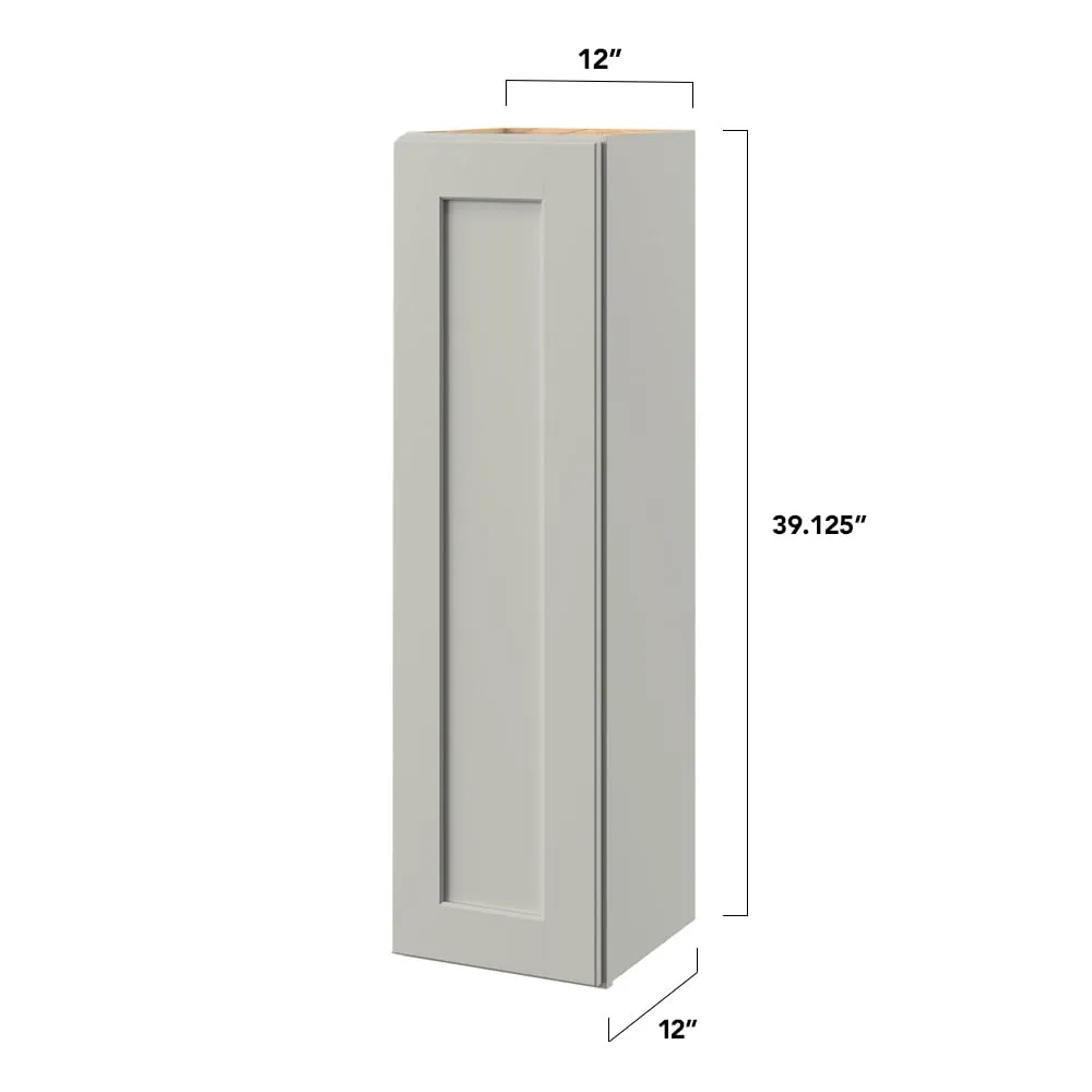 allen + roth Stonewall 12-in W x 39.125-in H x 12-in D Stone Wall Fully Assembled Cabinet (Flat Panel Shaker Door Style), photo 8 of 8