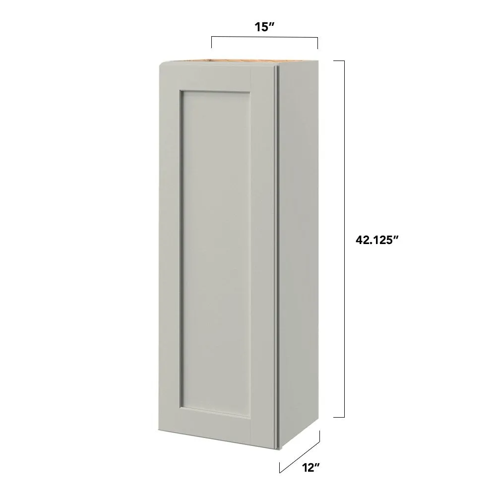 allen + roth Stonewall 15-in W x 42.125-in H x 12-in D Stone Wall Fully Assembled Cabinet (Flat Panel Shaker Door Style), photo 8 of 8