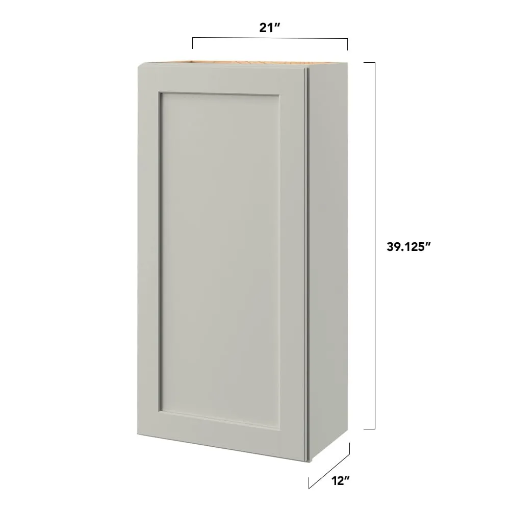 allen + roth Stonewall 21-in W x 39.125-in H x 12-in D Stone Wall Fully Assembled Cabinet (Flat Panel Shaker Door Style), photo 8 of 8