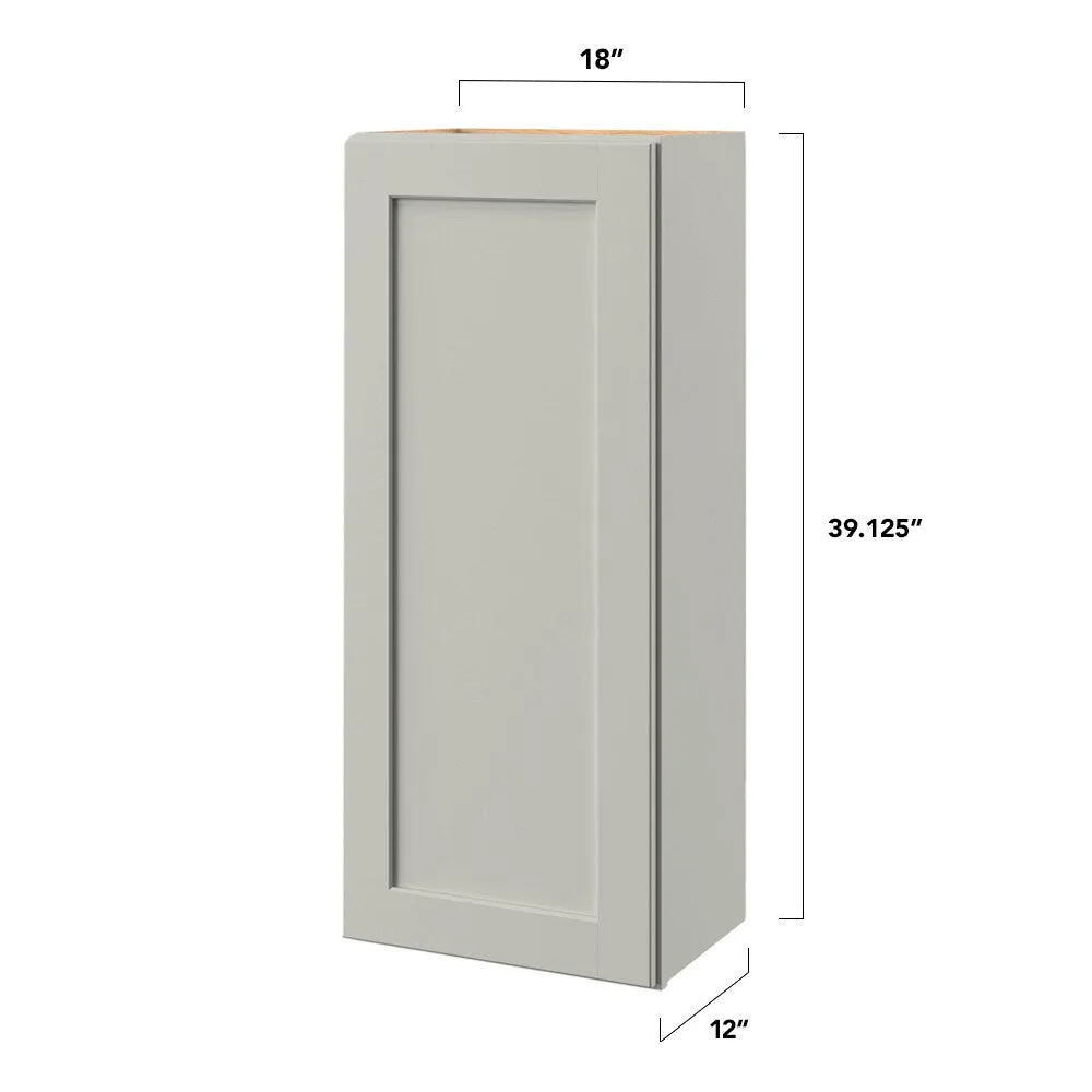 allen + roth Stonewall 18-in W x 39.125-in H x 12-in D Stone Wall Fully Assembled Cabinet (Flat Panel Shaker Door Style), photo 8 of 8