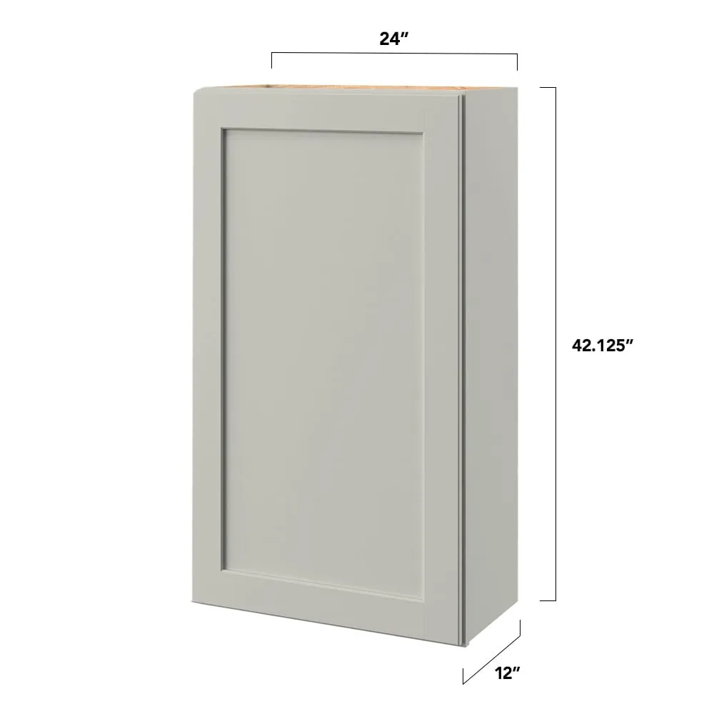 allen + roth Stonewall 24-in W x 42.125-in H x 12-in D Stone Wall Fully Assembled Cabinet (Flat Panel Shaker Door Style), photo 8 of 8