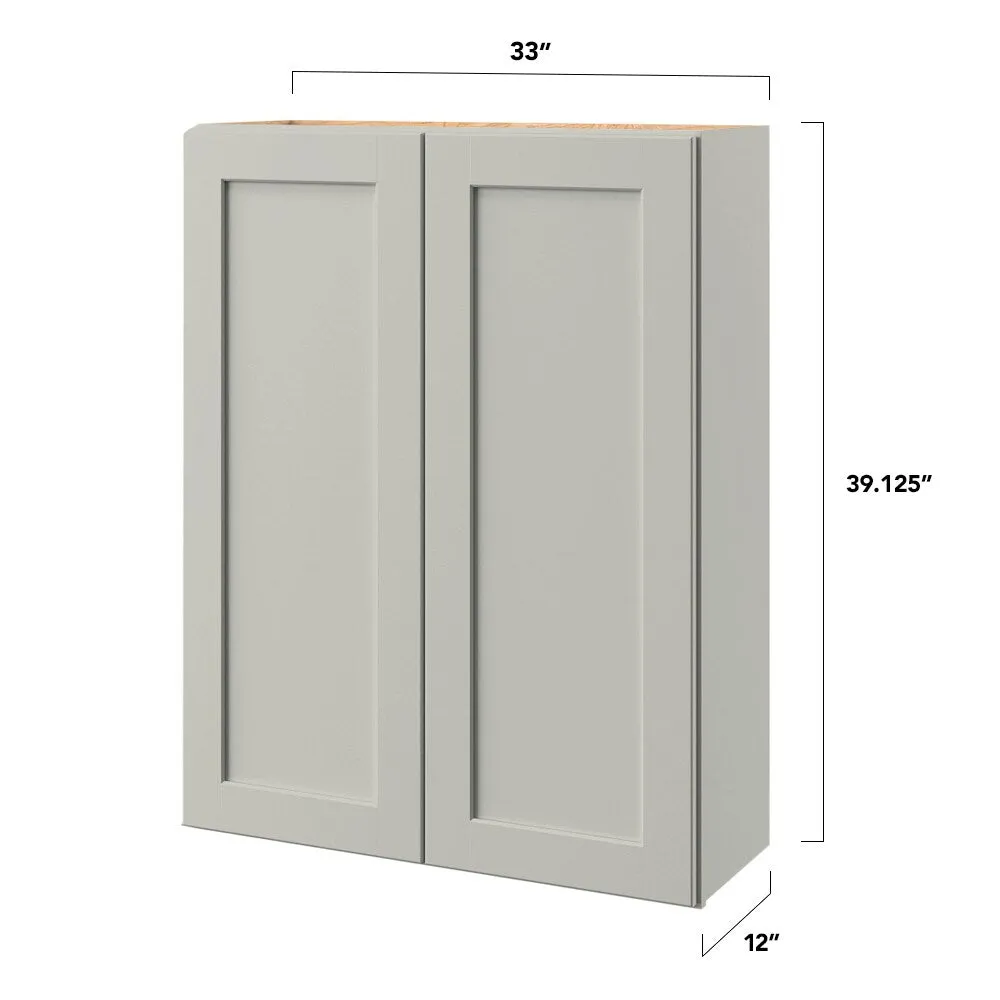allen + roth Stonewall 33-in W x 39-in H x 12-in D Stone Wall Fully Assembled Cabinet (Flat Panel Shaker Door Style), photo 8 of 8