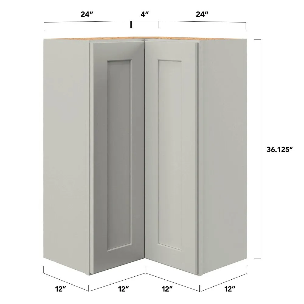 allen + roth Stonewall 24-in W x 36.125-in H x 12-in D Stone Diagonal Corner Wall Fully Assembled Cabinet (Flat Panel Shaker Style), photo 10 of 10