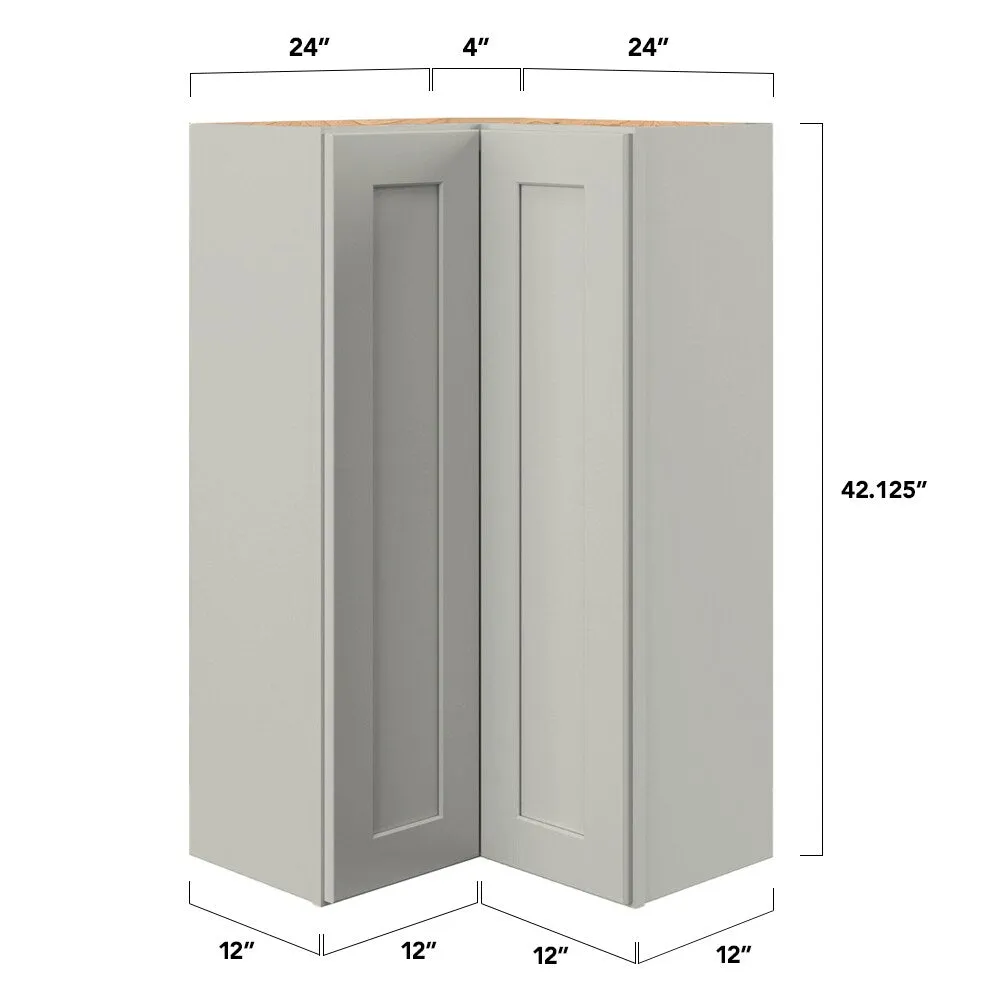 allen + roth Stonewall 24-in W x 42.125-in H x 12-in D Stone Diagonal Corner Wall Fully Assembled Cabinet (Flat Panel Shaker Style), photo 10 of 10