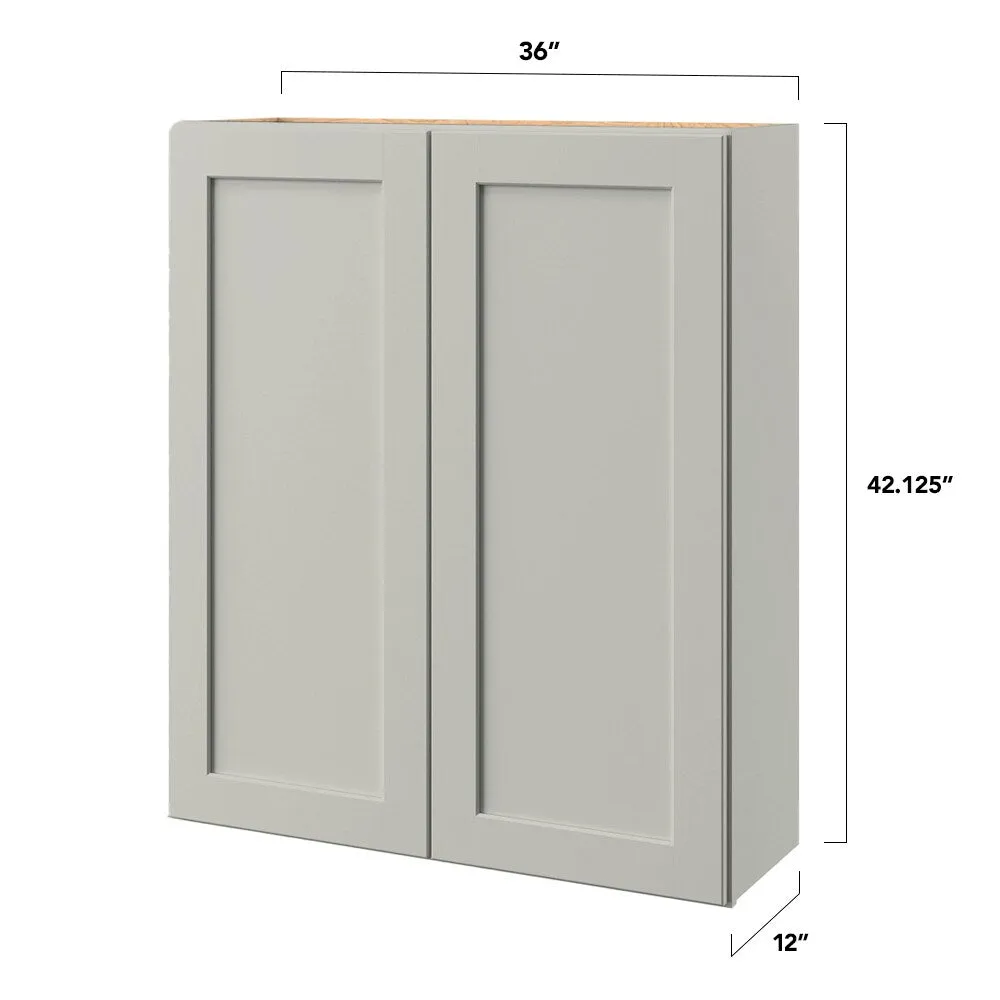 allen + roth Stonewall 36-in W x 42-in H x 12-in D Stone Wall Fully Assembled Cabinet (Flat Panel Shaker Door Style), photo 8 of 8