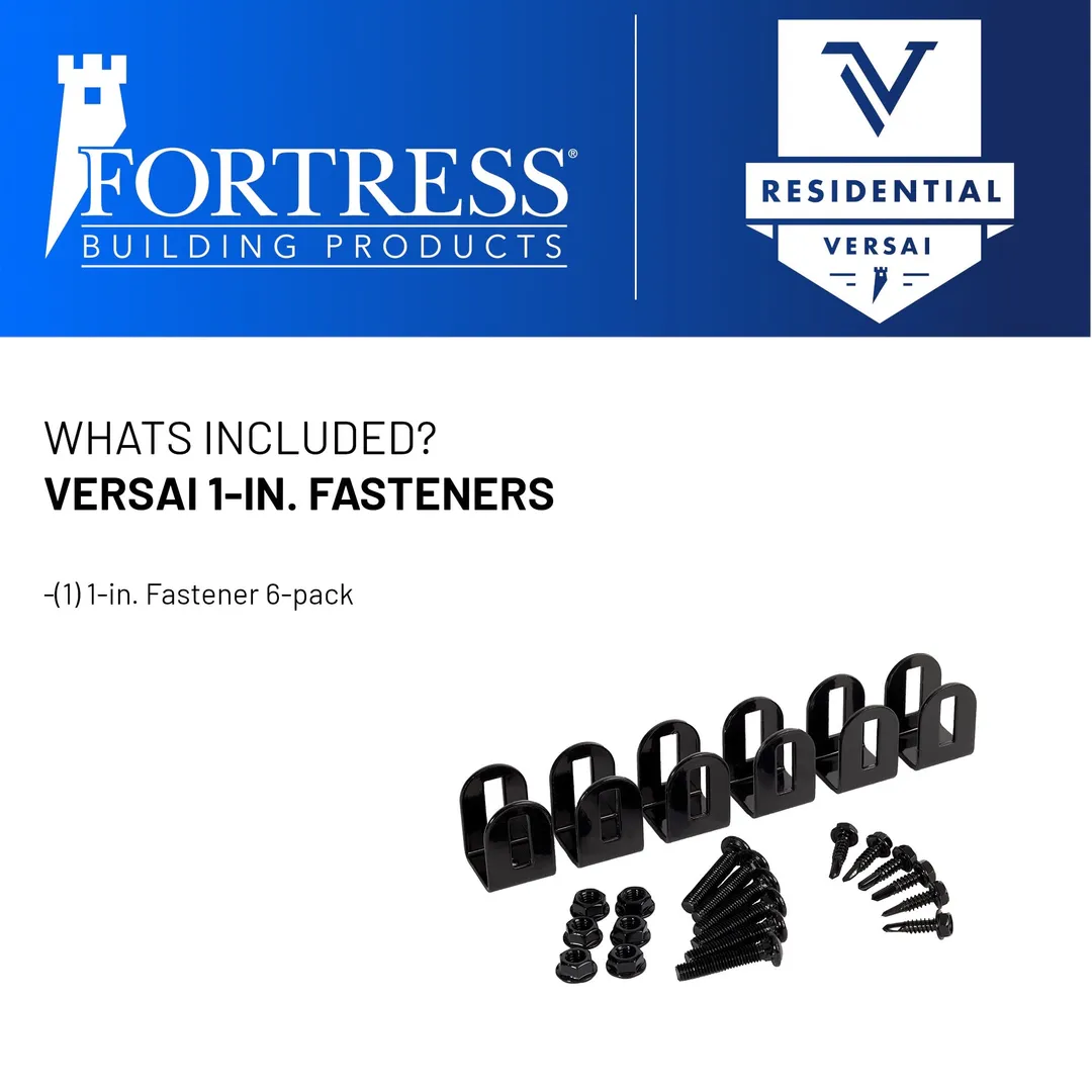 Fortress Building Products Versai 1-in Gloss Black Metal Fasteners For Metal Fence 6-Pack, photo 3 of 4