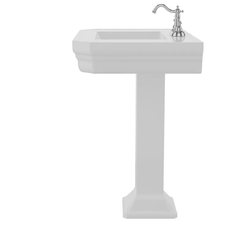 Barclay Products Corbin Pedestal Sink Combo in White with 4 in. Centerset Faucet Holes, photo 5 of 6