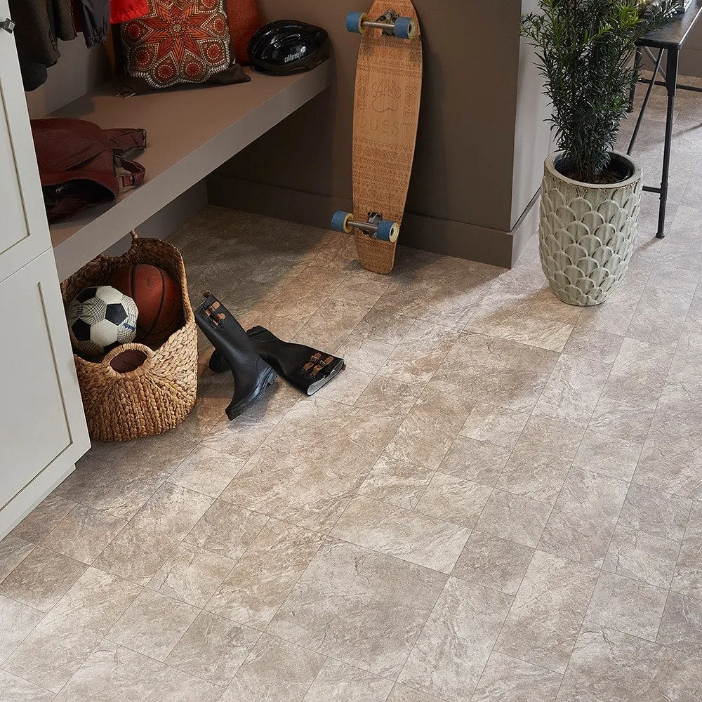 Style Selections 12-ft W Cut-to-Length Wexford Slate Stone-Look Low-Gloss Sheet Vinyl Flooring, photo 3 of 5