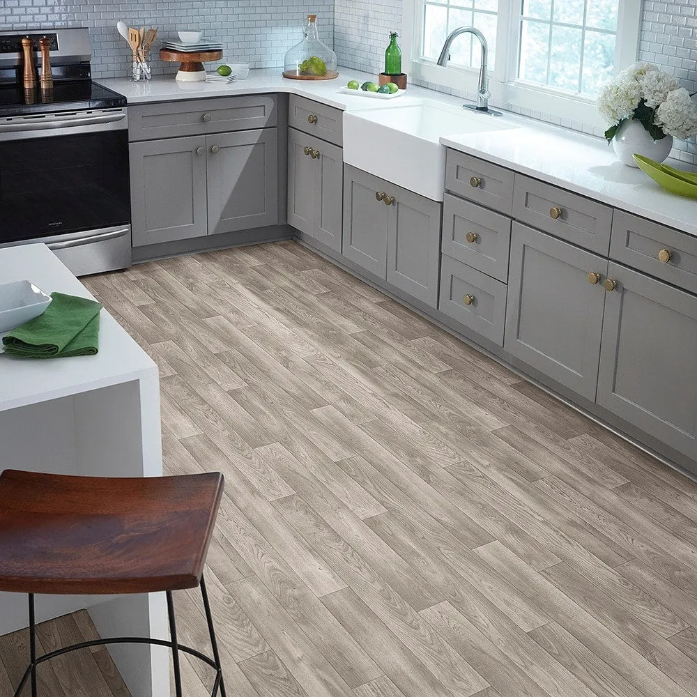 Style Selections Willow Lake Oak Wood Look 12‑ft W Cut‑to‑Length Low‑Gloss Sheet Vinyl Flooring, 9.84‑mil Wear Layer, photo 3 of 5